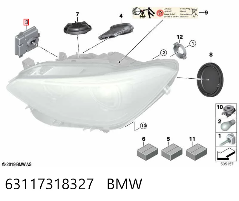 63117318327 BMW Xénon, unidade de controlo