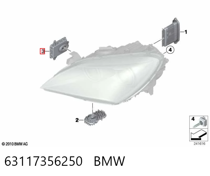 63117356250 BMW Unidade de encendido (xénon)