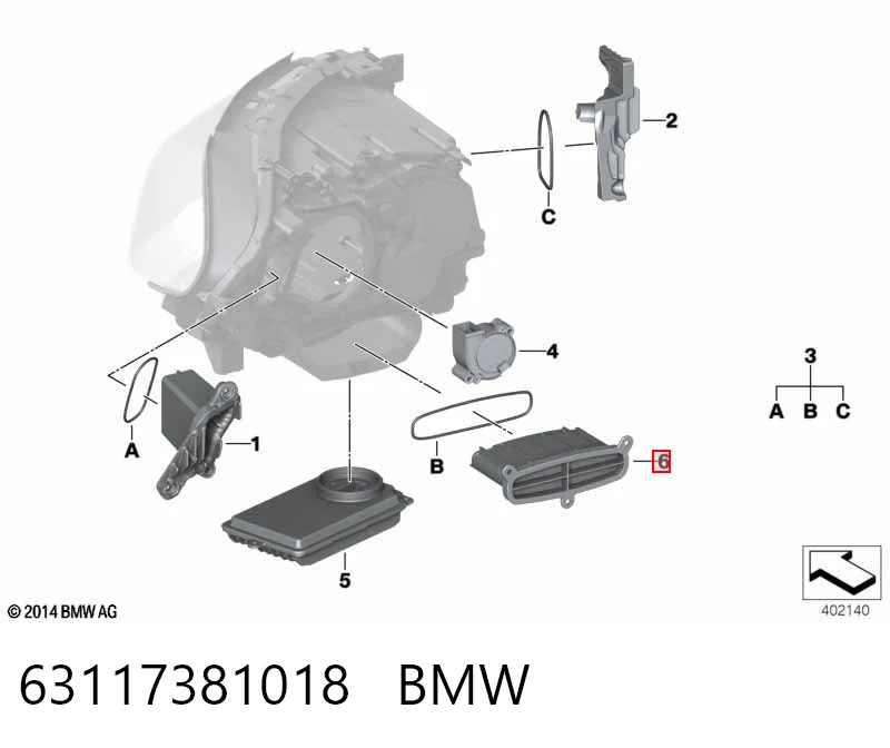 63117381018 BMW Módulo de direção (Centralina eletrônica) das luzes