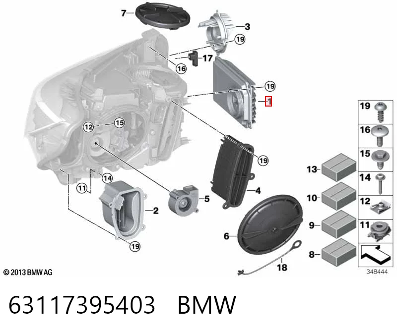 63117395403 BMW Módulo de direção (Centralina eletrônica) das luzes