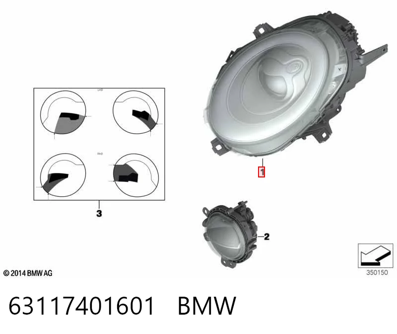 Luz esquerda para Mini Cooper F57