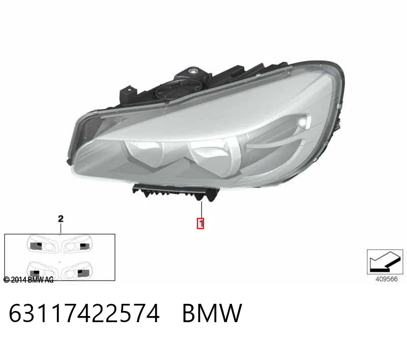  Luz direita BMW 2 Active Tourer carrinha (F45) (2013 - 2021) Active Tourer