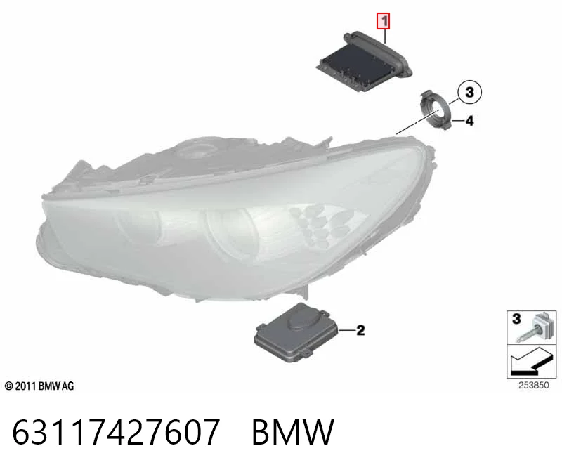 63117427607 BMW Módulo de direção (Centralina eletrônica) das luzes