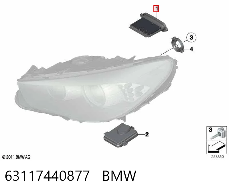 63117440877 BMW Módulo de direção (Centralina eletrônica) das luzes