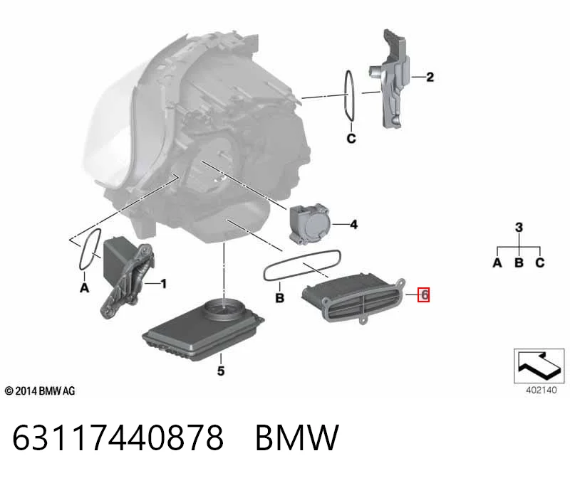 63117440878 BMW Módulo de direção (Centralina eletrônica) das luzes