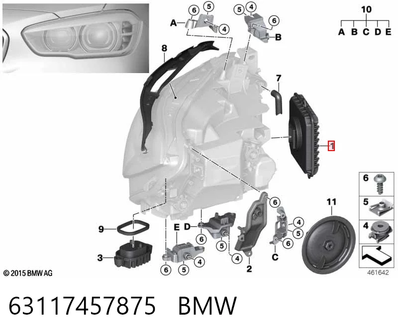 63117457875 BMW Módulo de direção (Centralina eletrônica) das luzes