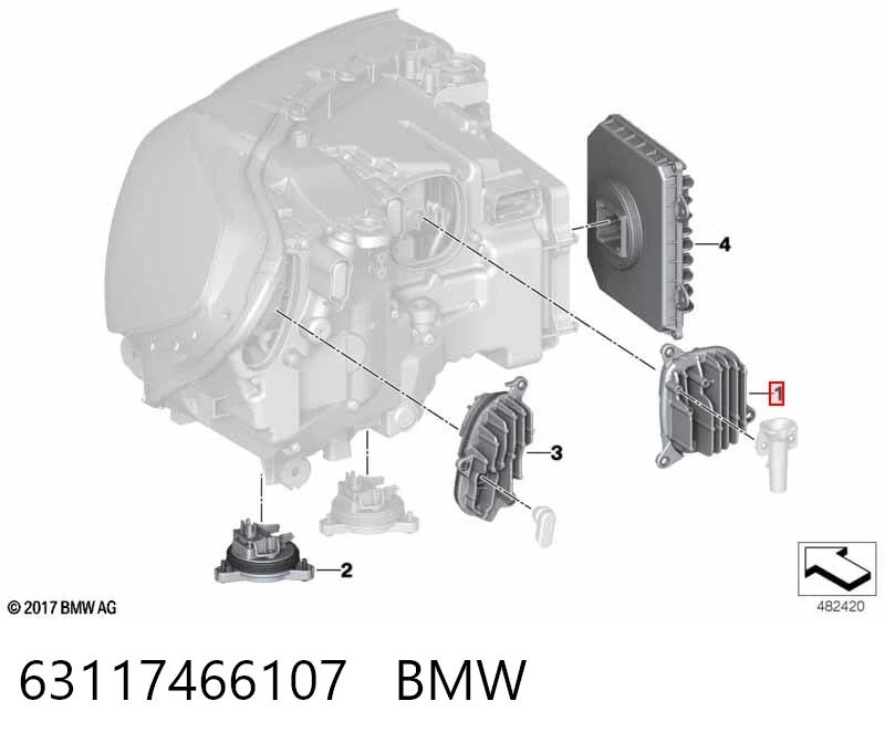 63117466107 BMW Unidade de controlo de iluminação