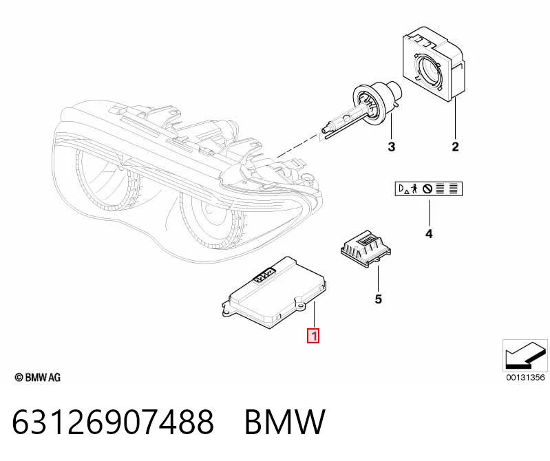 63126907488 BMW Unidade de encendido (xénon)