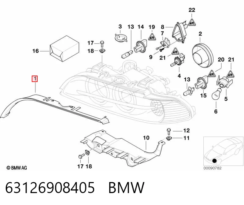 63126908405 BMW Compactador da luz esquerda