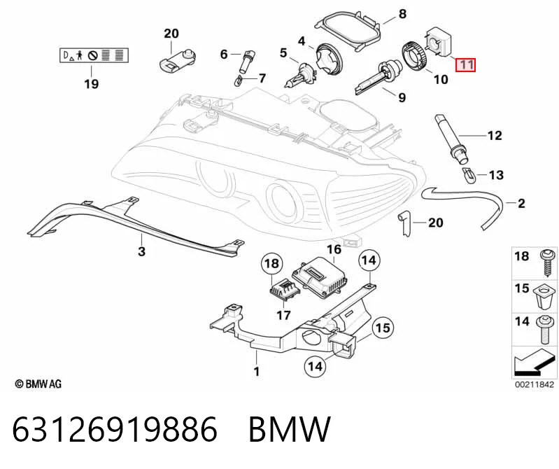 63126919886 BMW Módulo de direção (Centralina eletrônica) das luzes