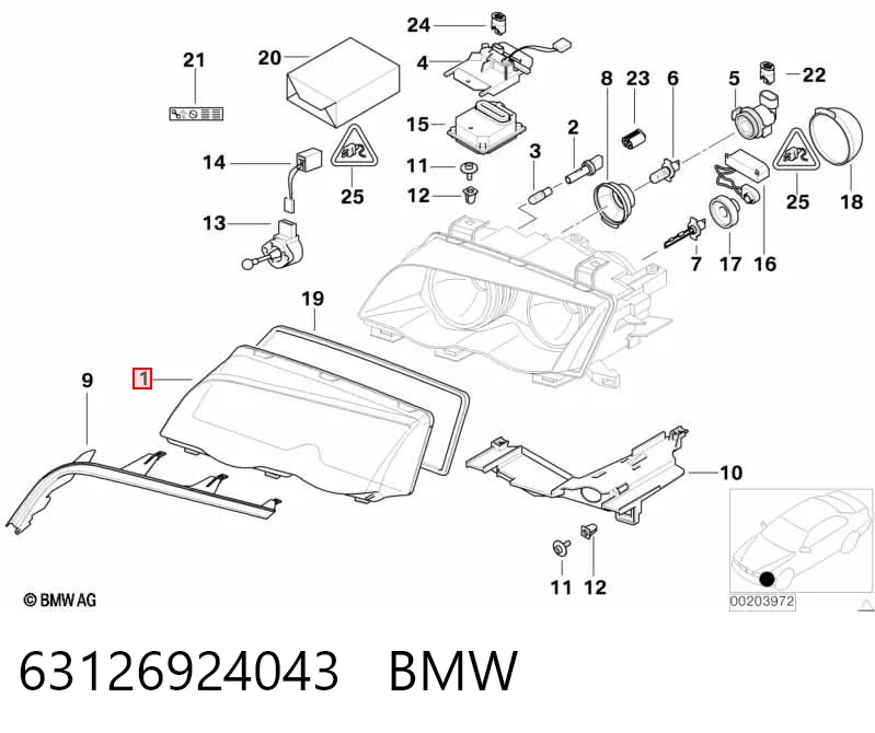 Vidro da luz esquerda Mercedes 63126924043 preço, a partir de 29,14 USD