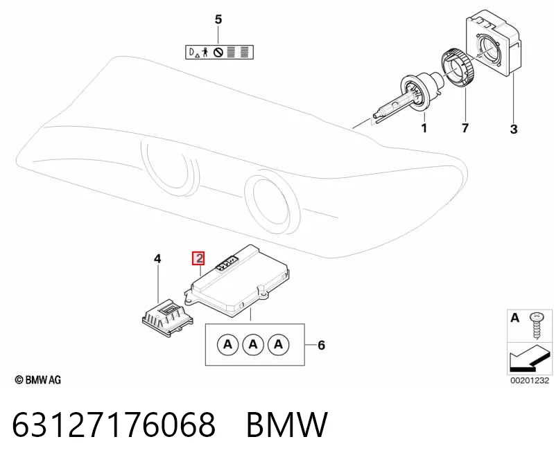 63127176068 BMW Unidade de encendido (xénon)