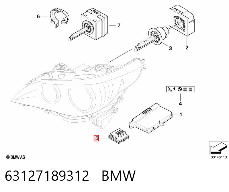 63127189312 BMW Módulo de direção (Centralina eletrônica) de iluminação adativa