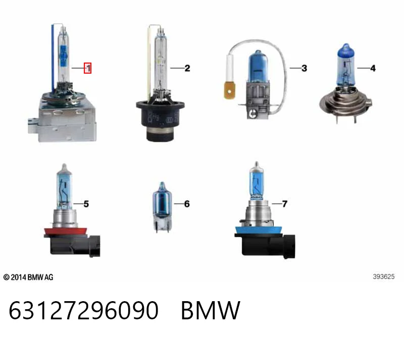 63127296090 BMW Lâmpada de xénon
