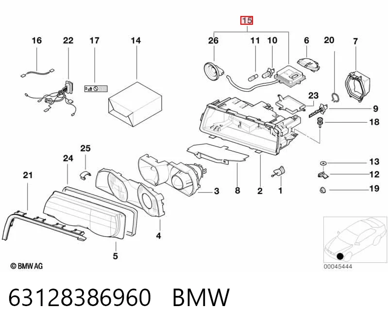63128386960 BMW Unidade de encendido (xénon)