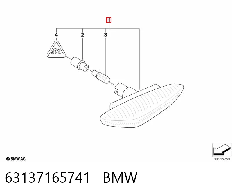 63137165741 BMW Luz intermitente no pára-lama esquerdo