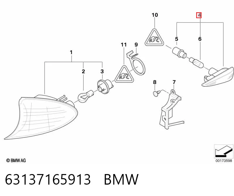 63137165913 BMW Luz intermitente no pára-lama esquerdo