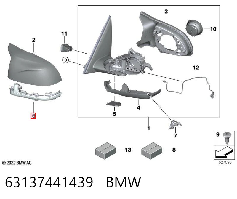 63137441439 BMW Pisca-pisca de espelho esquerdo