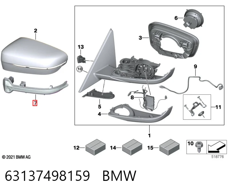 63137498159 BMW Pisca-pisca de espelho esquerdo