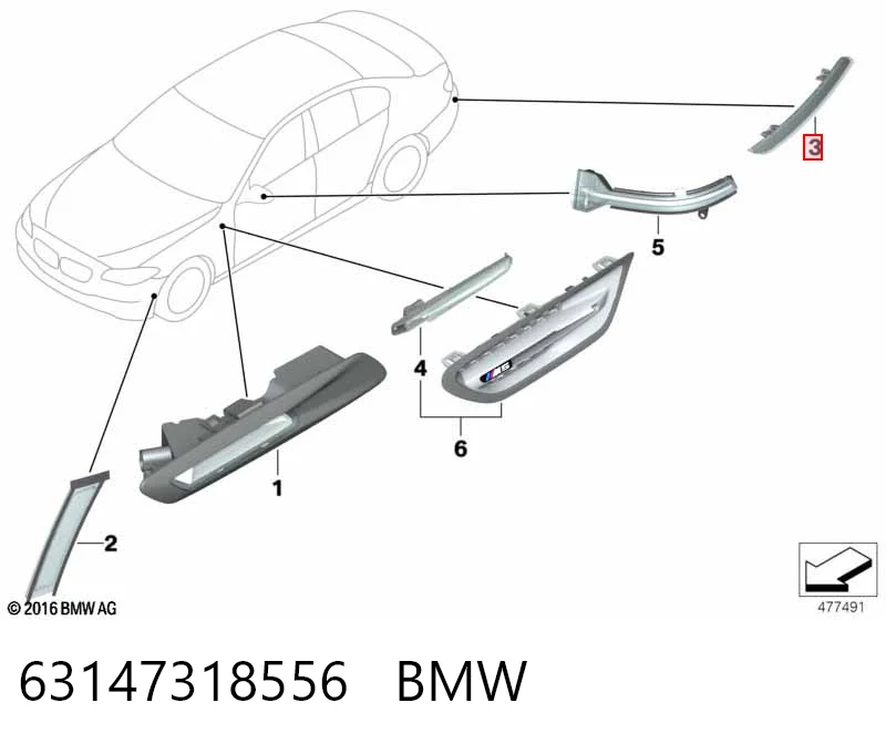 63147318556 BMW Retrorrefletor (refletor) do pára-choque traseiro direito
