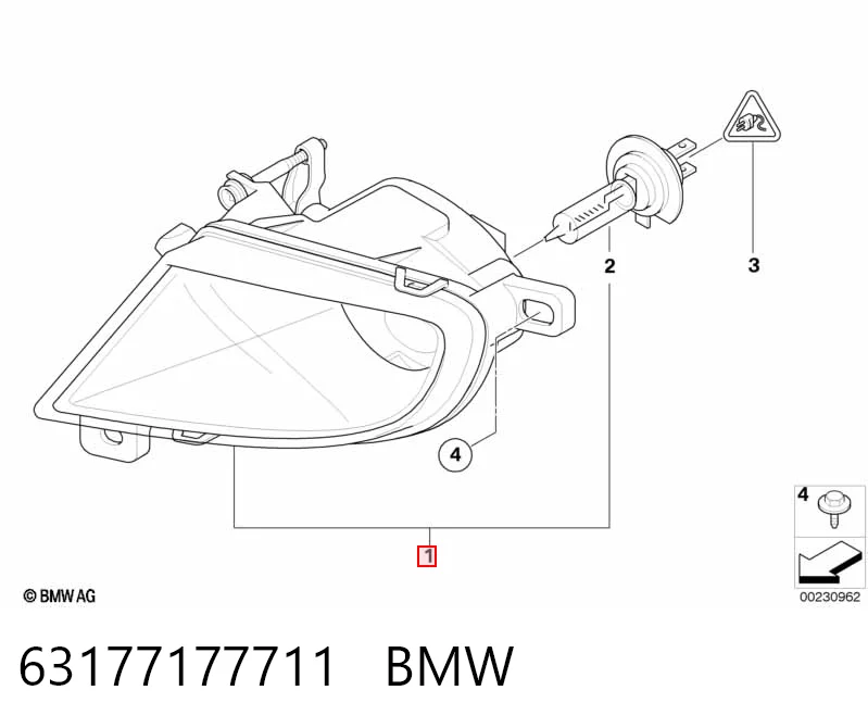 63177177711 BMW Luzes de nevoeiro esquerdas