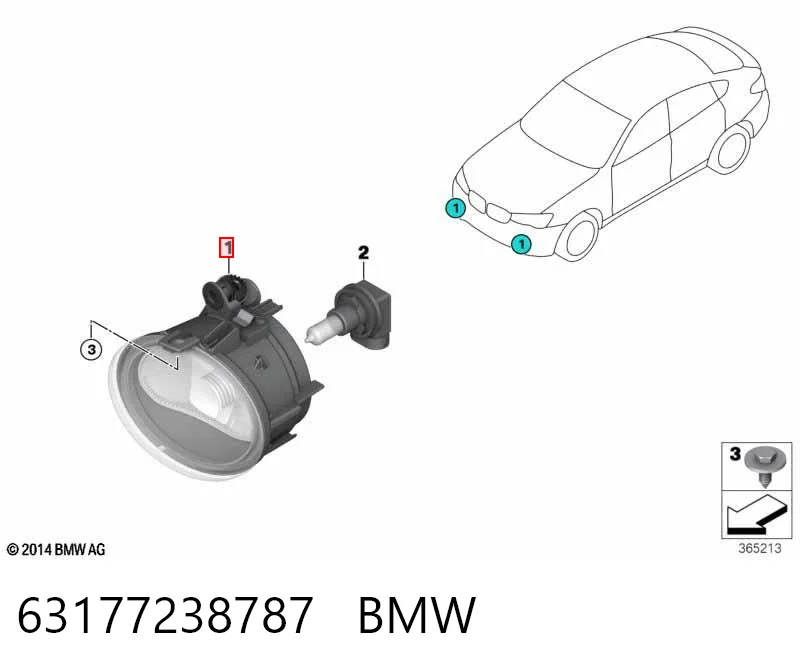 63177238787 BMW Luzes de nevoeiro esquerdas