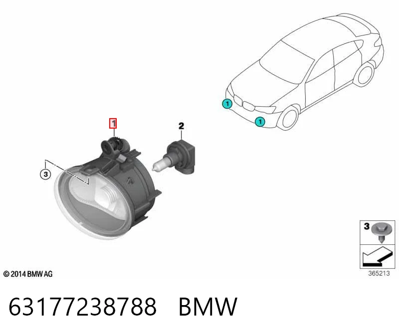 63177238788 BMW Luzes de nevoeiro direitas