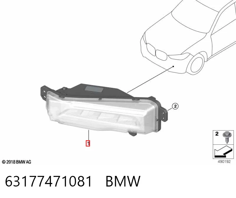 63177471081 BMW Luzes de nevoeiro esquerdas