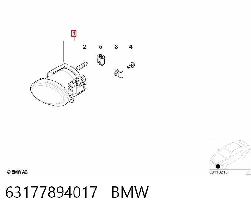 63177894017 BMW Luzes de nevoeiro esquerdas