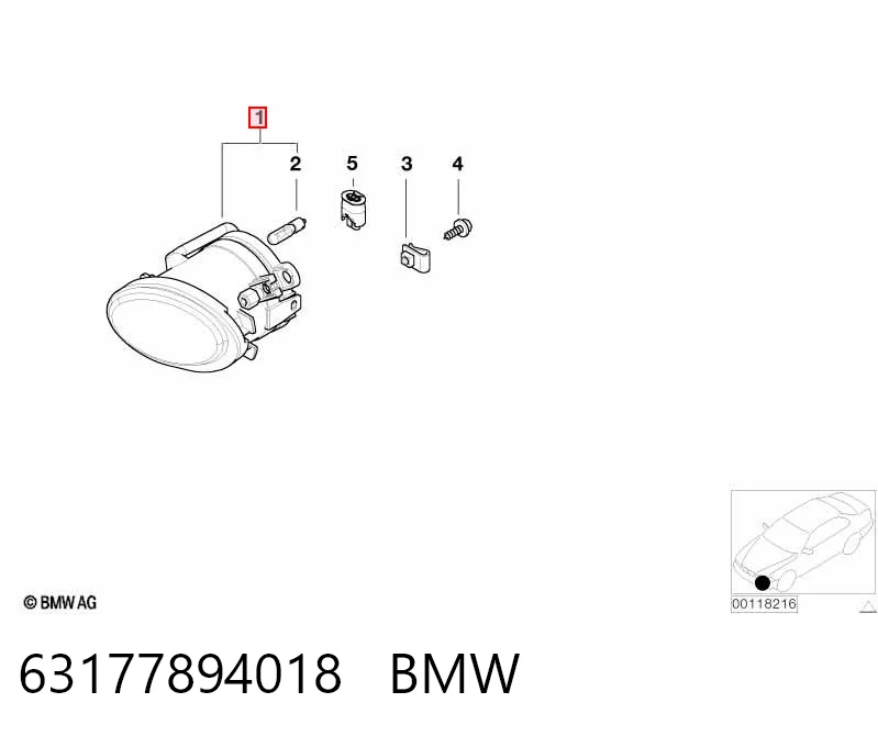 63177894018 BMW Luzes de nevoeiro direitas