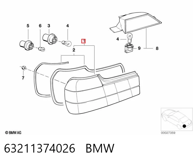 Lanterna traseira direita BMW 7  E32 ao melhor preço