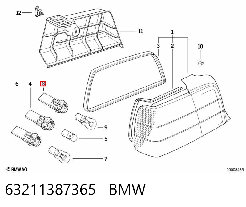 63211387365 BMW Base (casquilho) da luz traseira