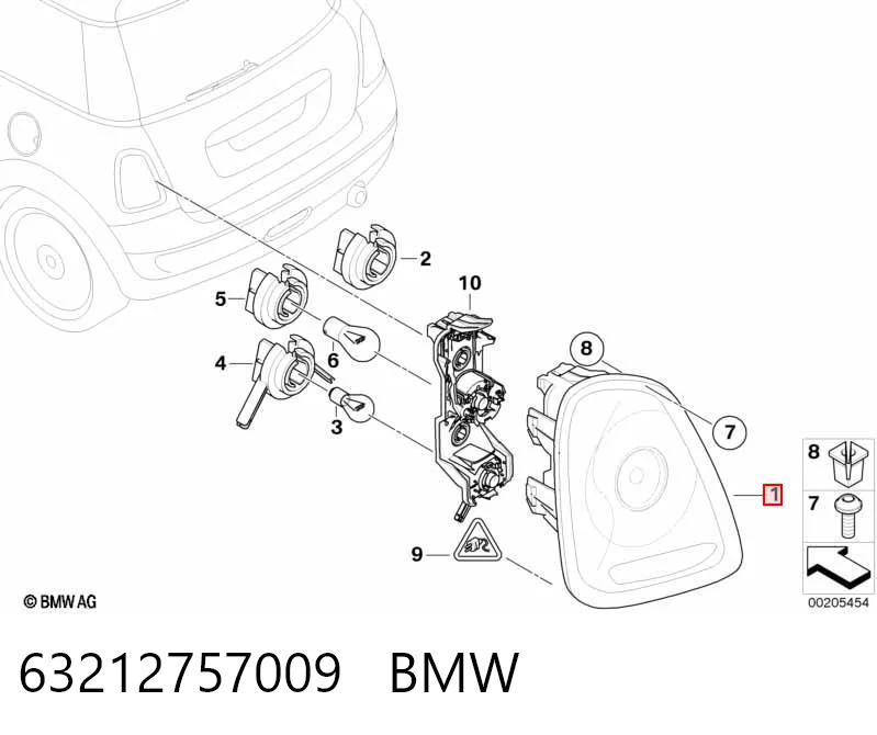 63212757009 BMW Lanterna traseira esquerda