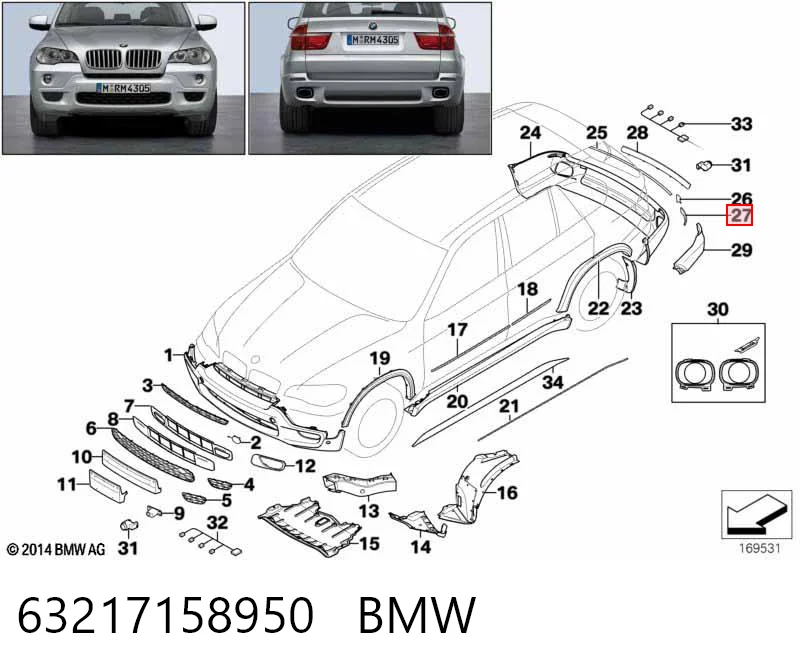 63217158950 BMW Retrorrefletor (refletor) do pára-choque traseiro direito