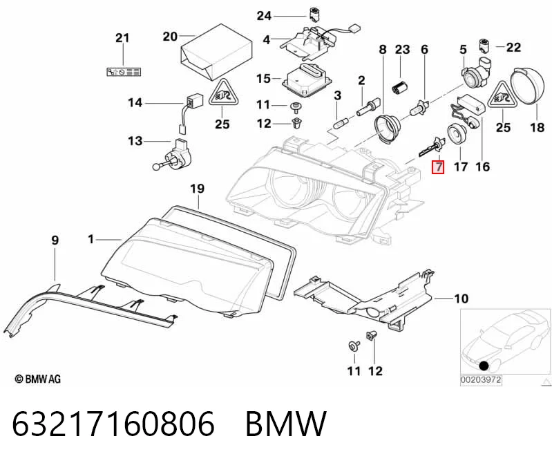 63217160806 BMW Lâmpada de xénon