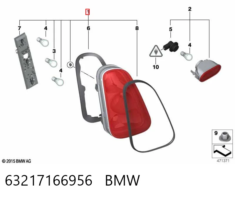 63217166956 BMW Lanterna traseira direita