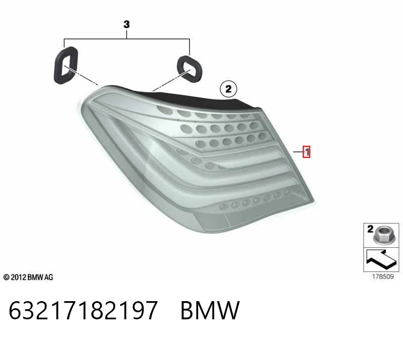 63217182197 BMW Lanterna traseira esquerda externa