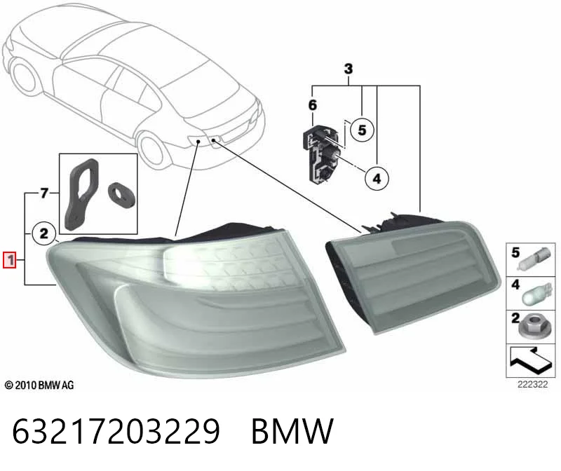 63217203229 BMW Lanterna traseira esquerda externa