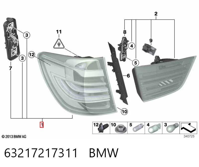 63217217311 BMW Lanterna traseira esquerda externa