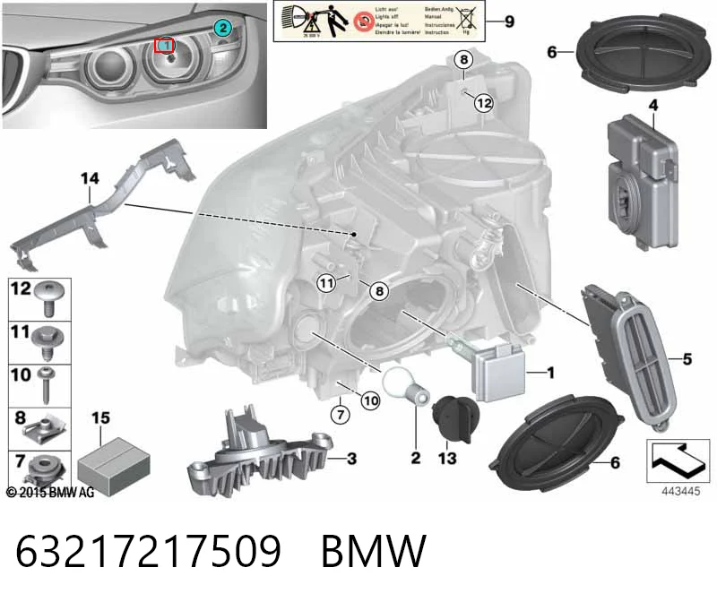 63217217509 BMW Lâmpada de xénon