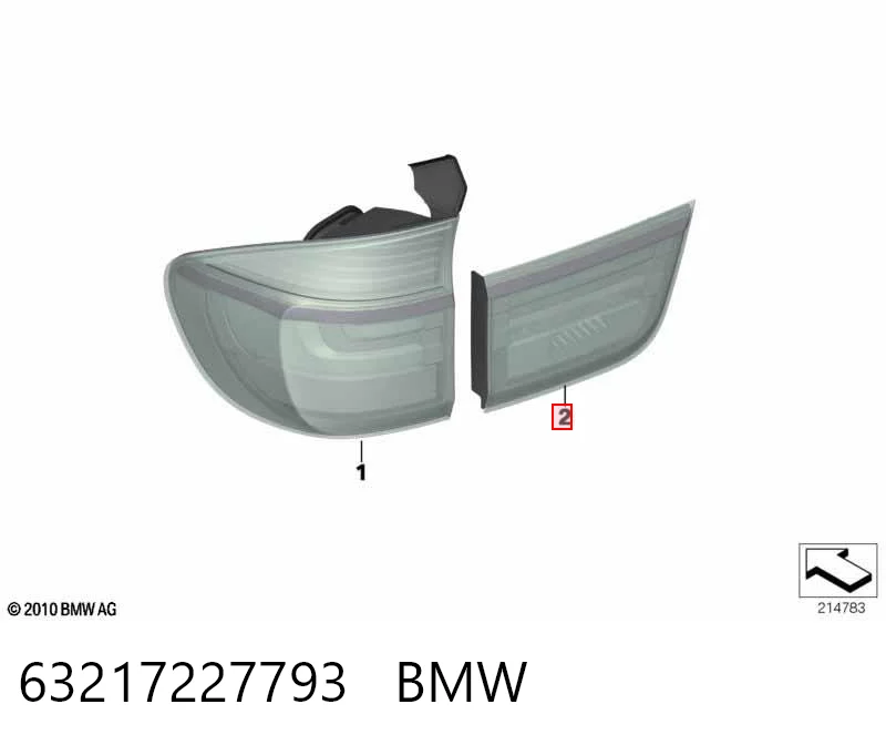 63217227793 BMW Lanterna traseira esquerda interna