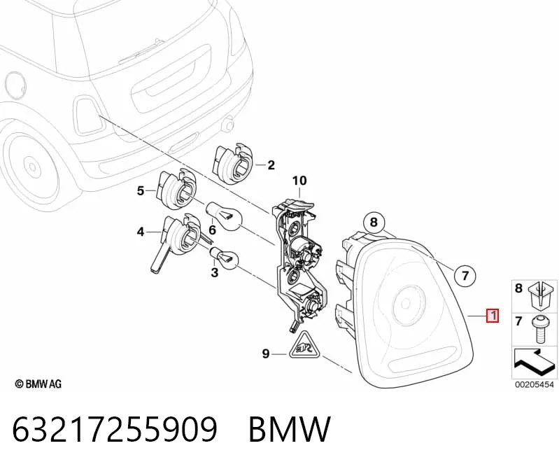 63217255909 BMW Lanterna traseira esquerda