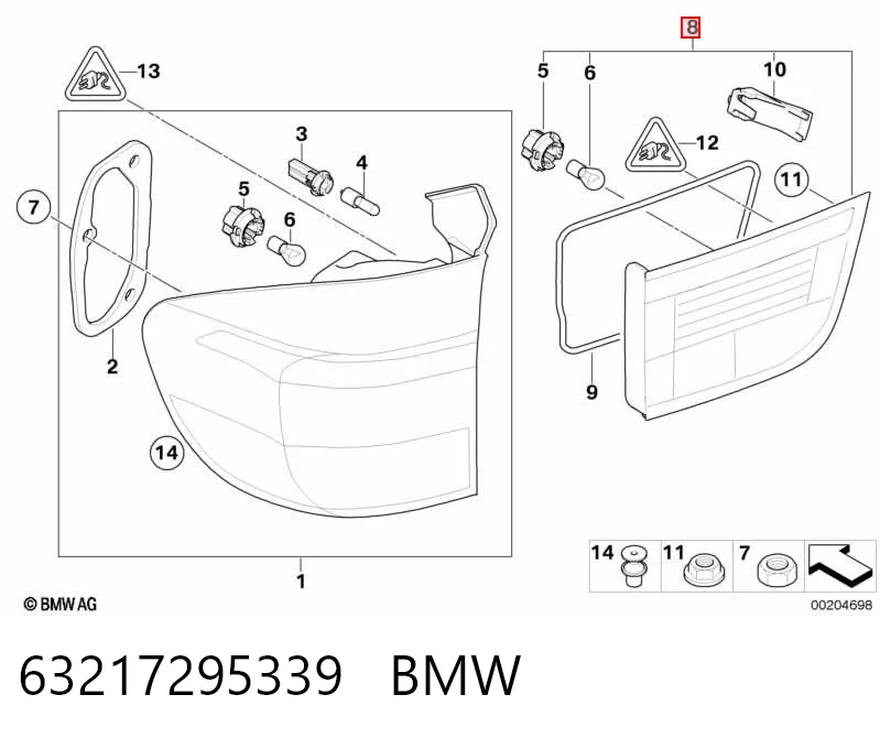 63217295339 BMW Lanterna traseira esquerda interna