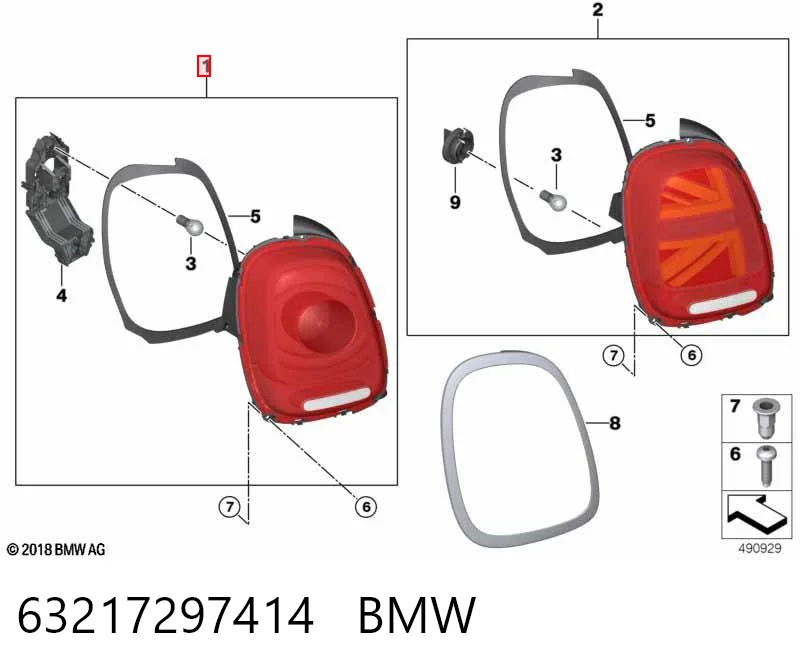 Lanterna traseira direita Mini Cooper  F55 ao melhor preço