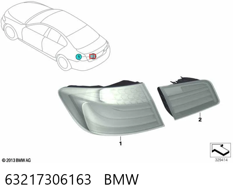 63217306163 BMW Lanterna traseira esquerda interna