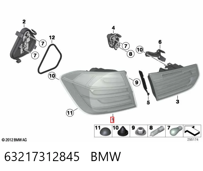 63217312845 BMW Lanterna traseira esquerda externa