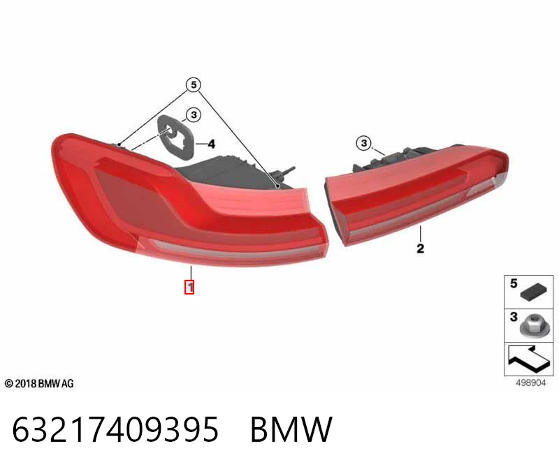 63217409395 BMW Lanterna traseira esquerda externa