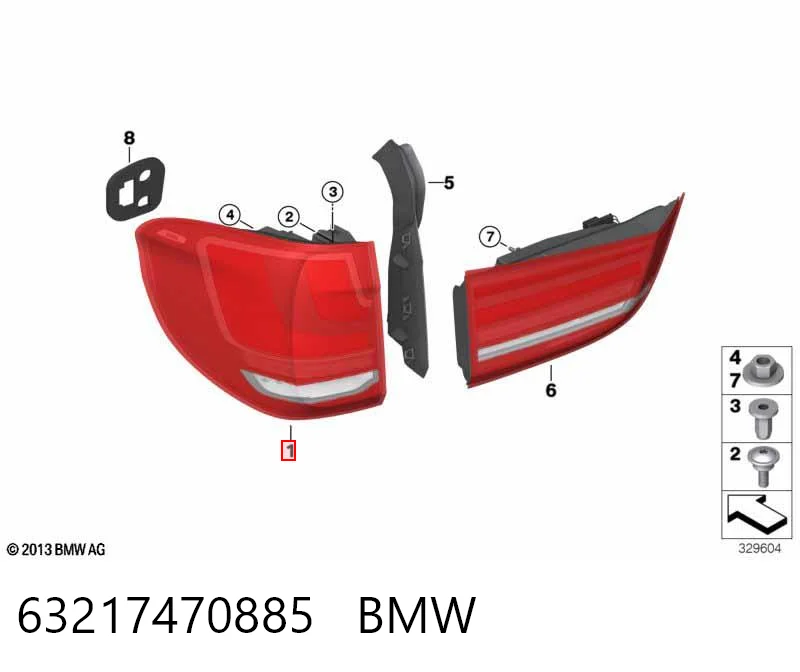 63217470885 BMW Lanterna traseira esquerda externa