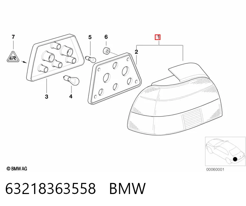 Lanterna traseira direita BMW 5  E39 ao melhor preço