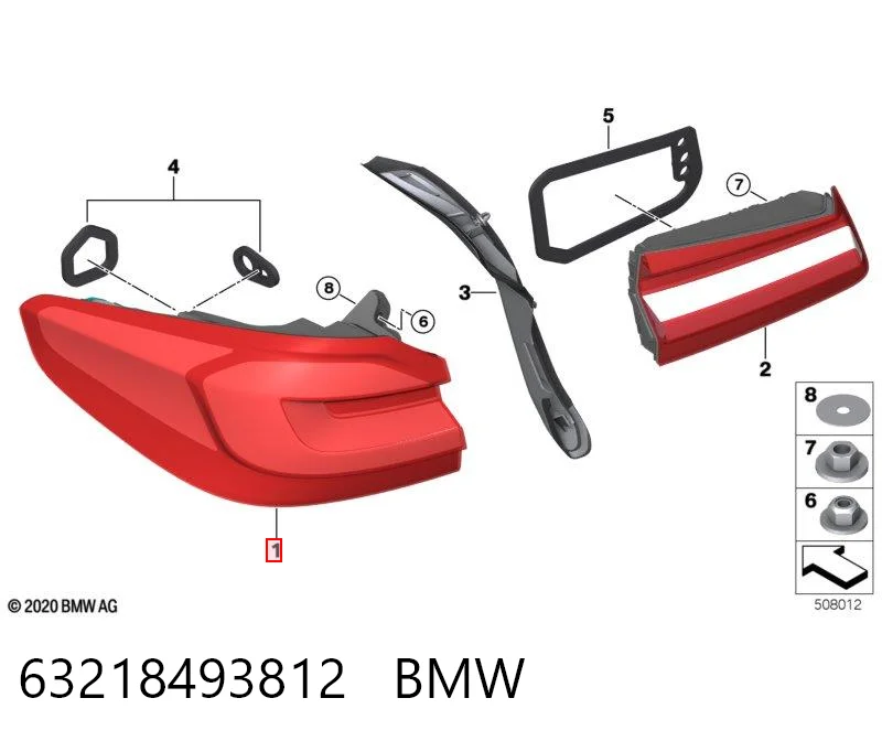 63218493812 BMW Lanterna traseira direita externa